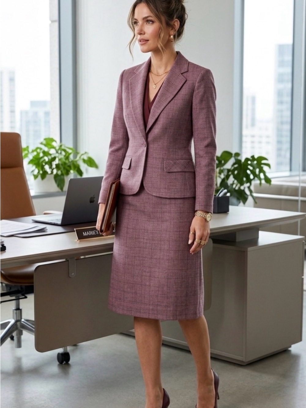 Vintage Tailored Wool Plaid Suit